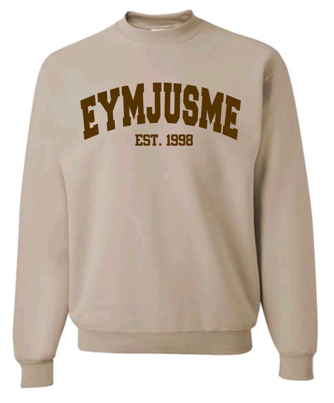 PLUS EJM | Varsity Sweatshirt | Unisex | Tan