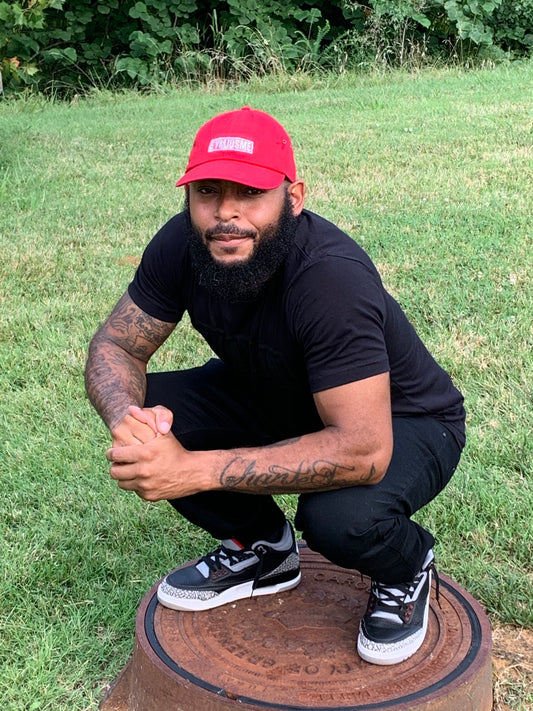 EJM | Classic Logo Dad Hat | Adult | Red