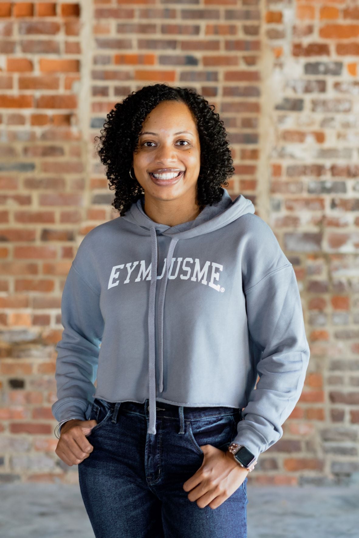 EJM | Arch Cropped Hoodie | Women's | Storm