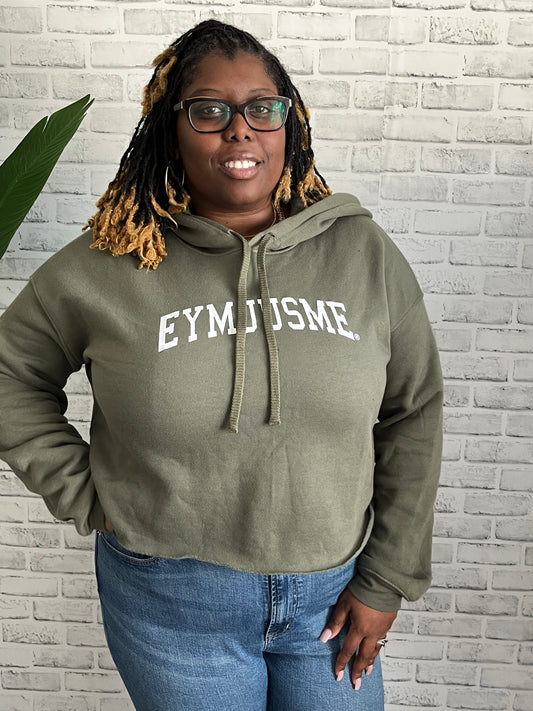 EJM | Arch Cropped Hoodie | Women's | Mil Green